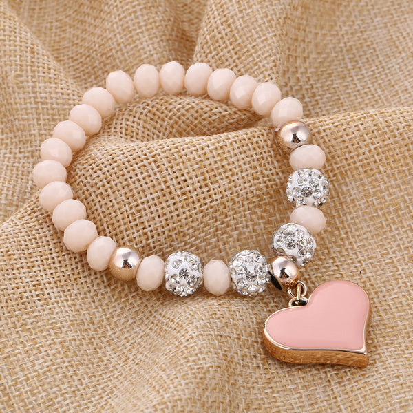Beads Bracelet with Heart Pendant
