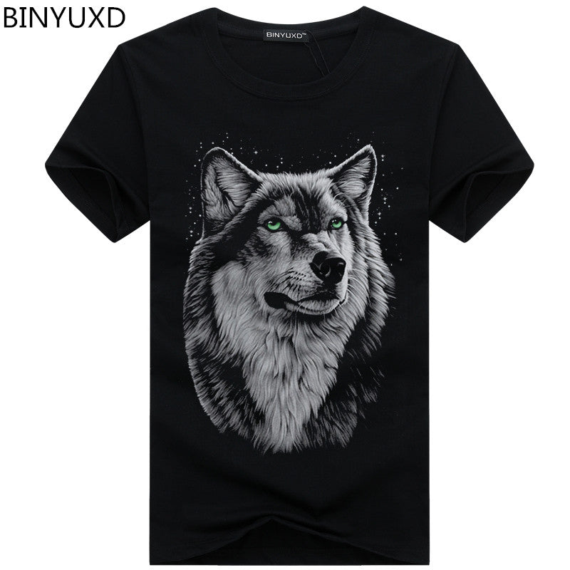 3D Wolf Printed T-Shirt