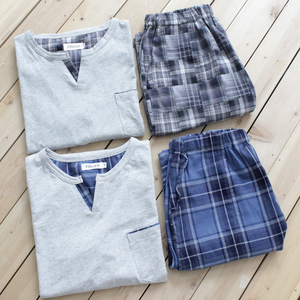 Men's Short-Sleeved Pajamas Suit