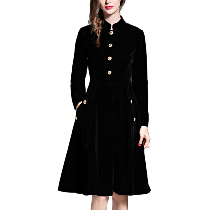 Black Velvet Dress for Winter