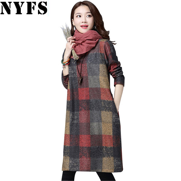 Winter Women Dress with Long Sleeves