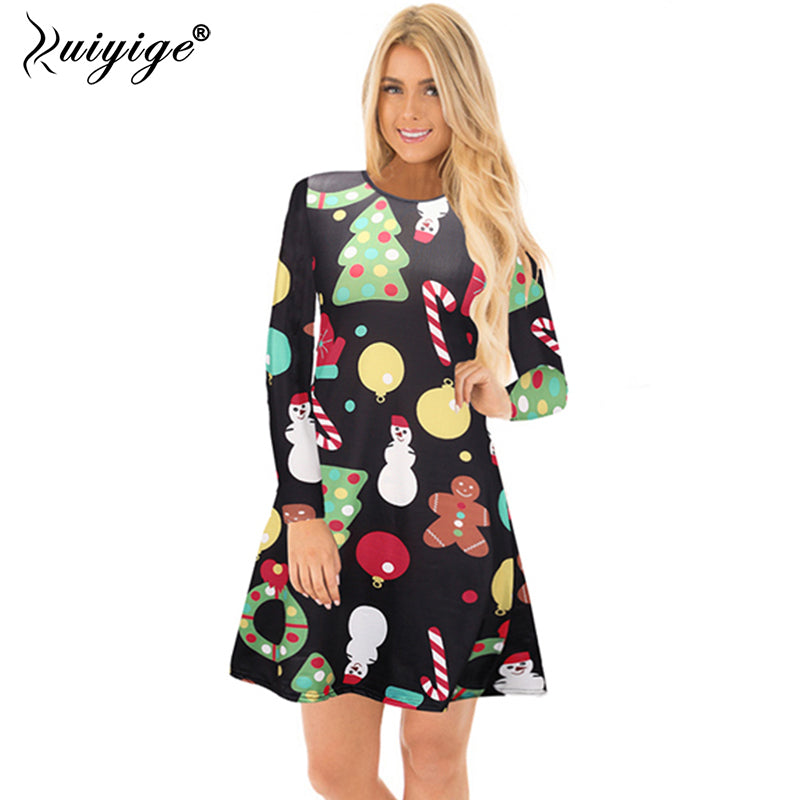 Dress with Christmas Print