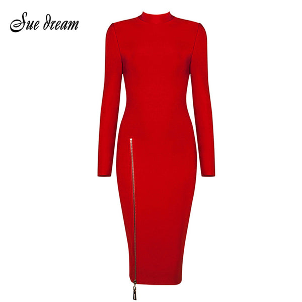 Turtleneck Zipper Winter Dress