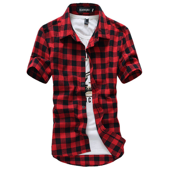 Plaid Shirt with Short Sleeves