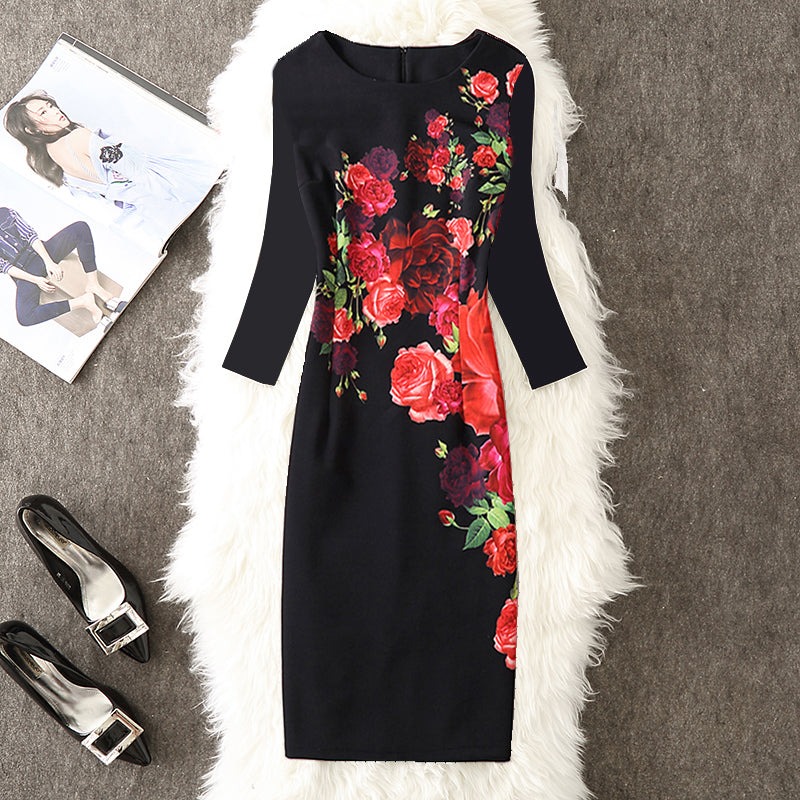 Floral Printed Bodycon Dress