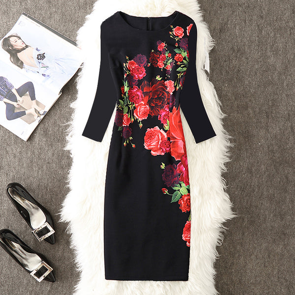 Floral Printed Bodycon Dress
