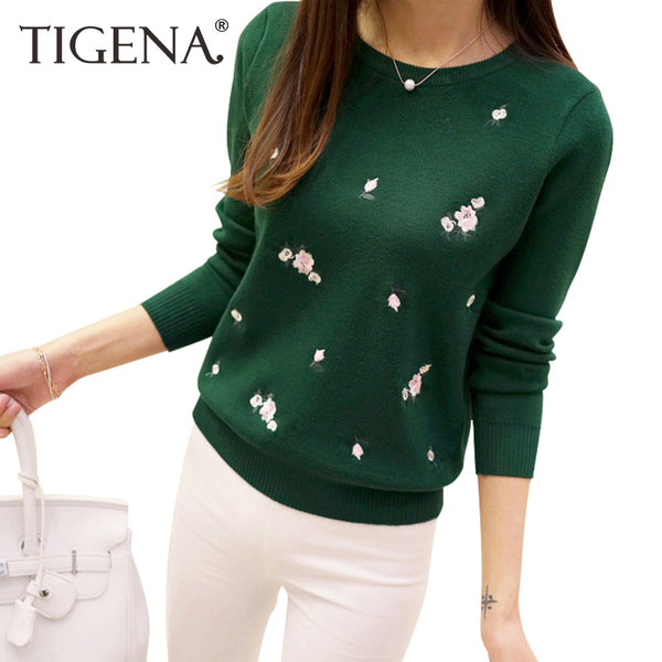 Floral Winter Sweater for Women