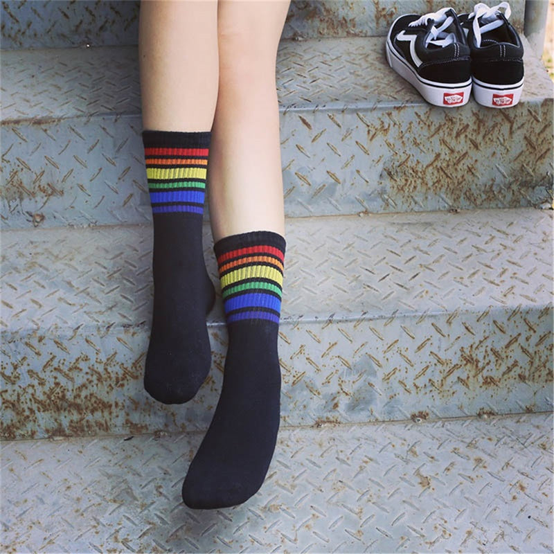 Rainbow Striped Women Socks